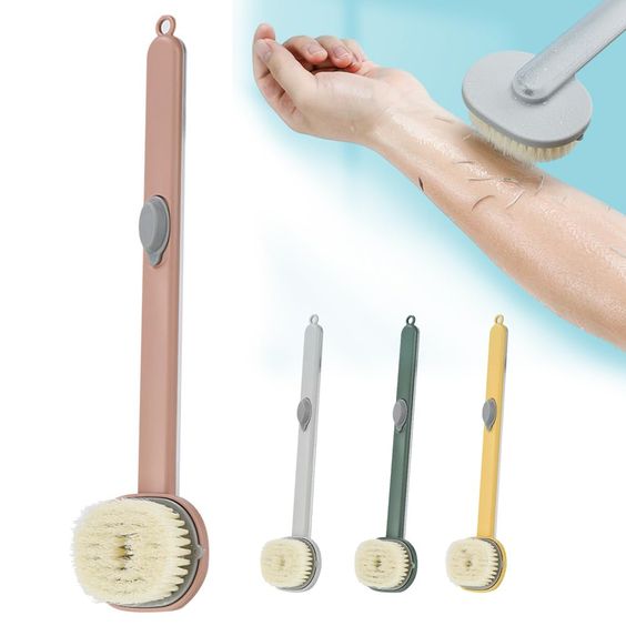 Long Handle Soft Hair Bath Brush - Back Ball Brush, Body Scrubber & Shower Massage Tool (1PC)