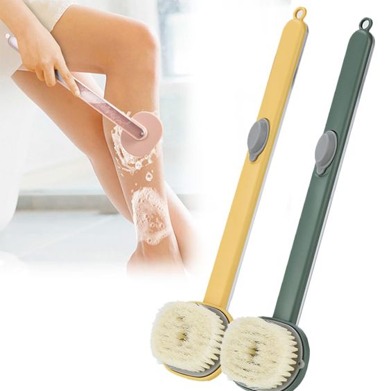 Long Handle Soft Hair Bath Brush - Back Ball Brush, Body Scrubber & Shower Massage Tool (1PC)