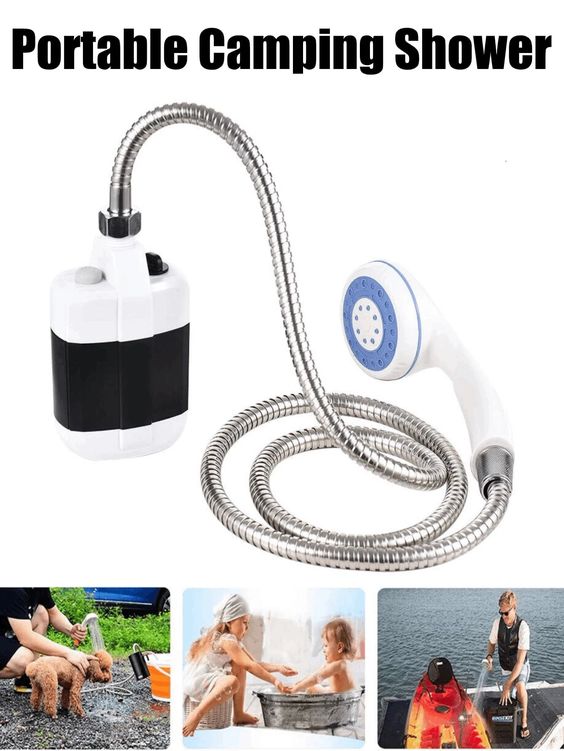 Portable Shower Camping Outdoor Shower Handheld Electric Shower Battery Powered Compact Handheld Rechargeable Camping Showerhead