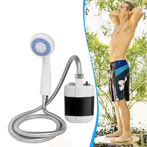 Portable Shower Camping Outdoor Shower Handheld Electric Shower Battery Powered Compact Handheld Rechargeable Camping Showerhead