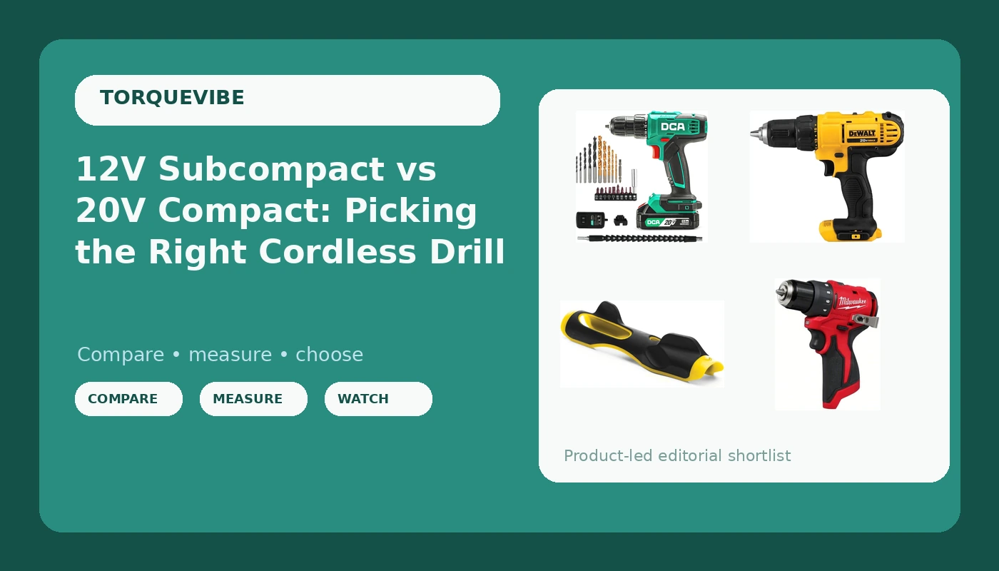 12V Subcompact vs 20V Compact: Picking the Right Cordless Drill