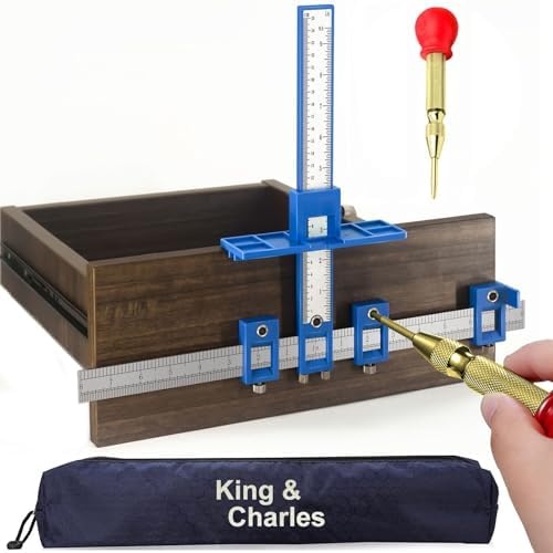 King&amp;Charles Cabinet Hardware Jig &amp; Automatic Center Punch Set.
