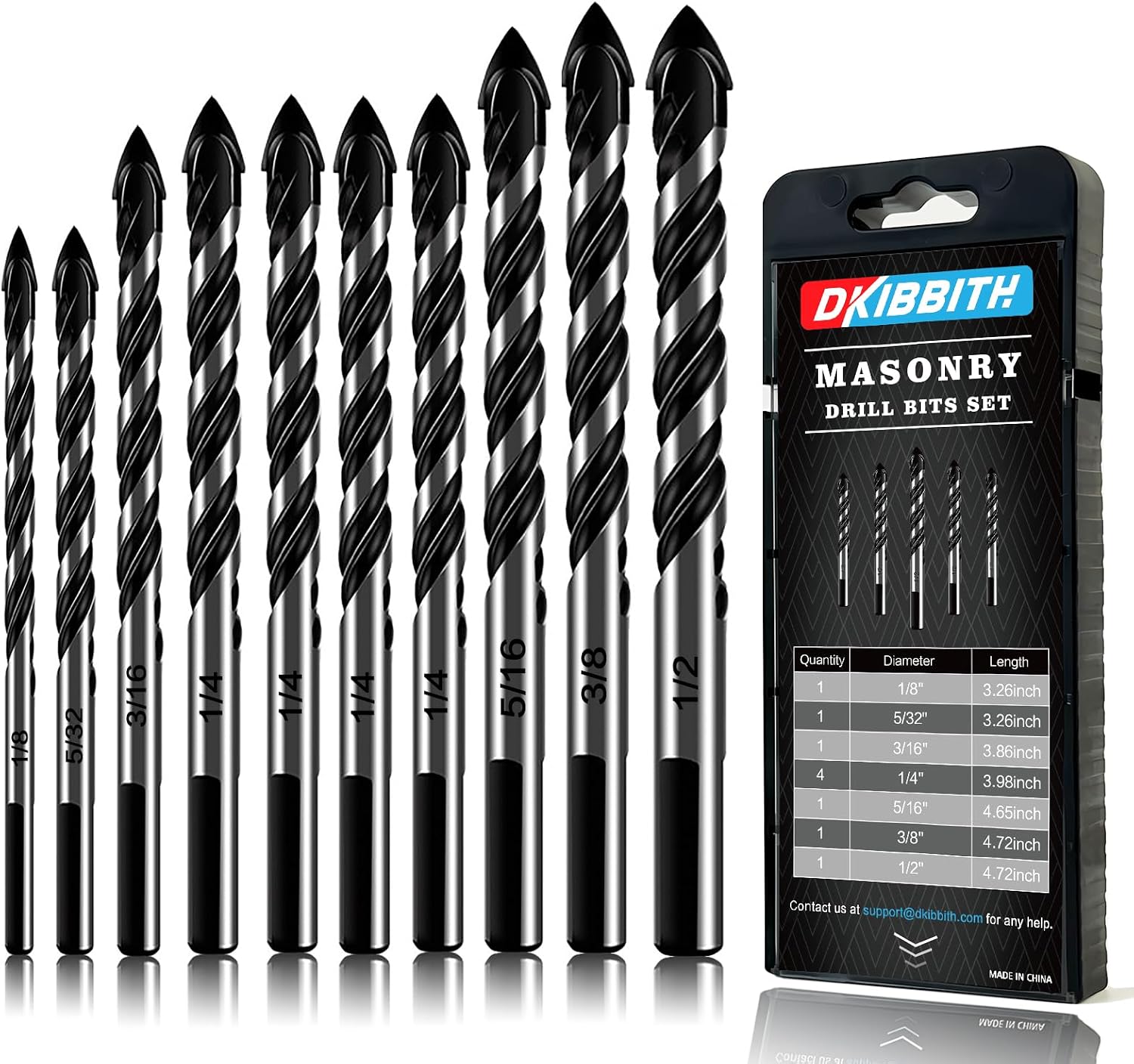 10-Piece Masonry Drill Bit Set (B088QFK6H6)