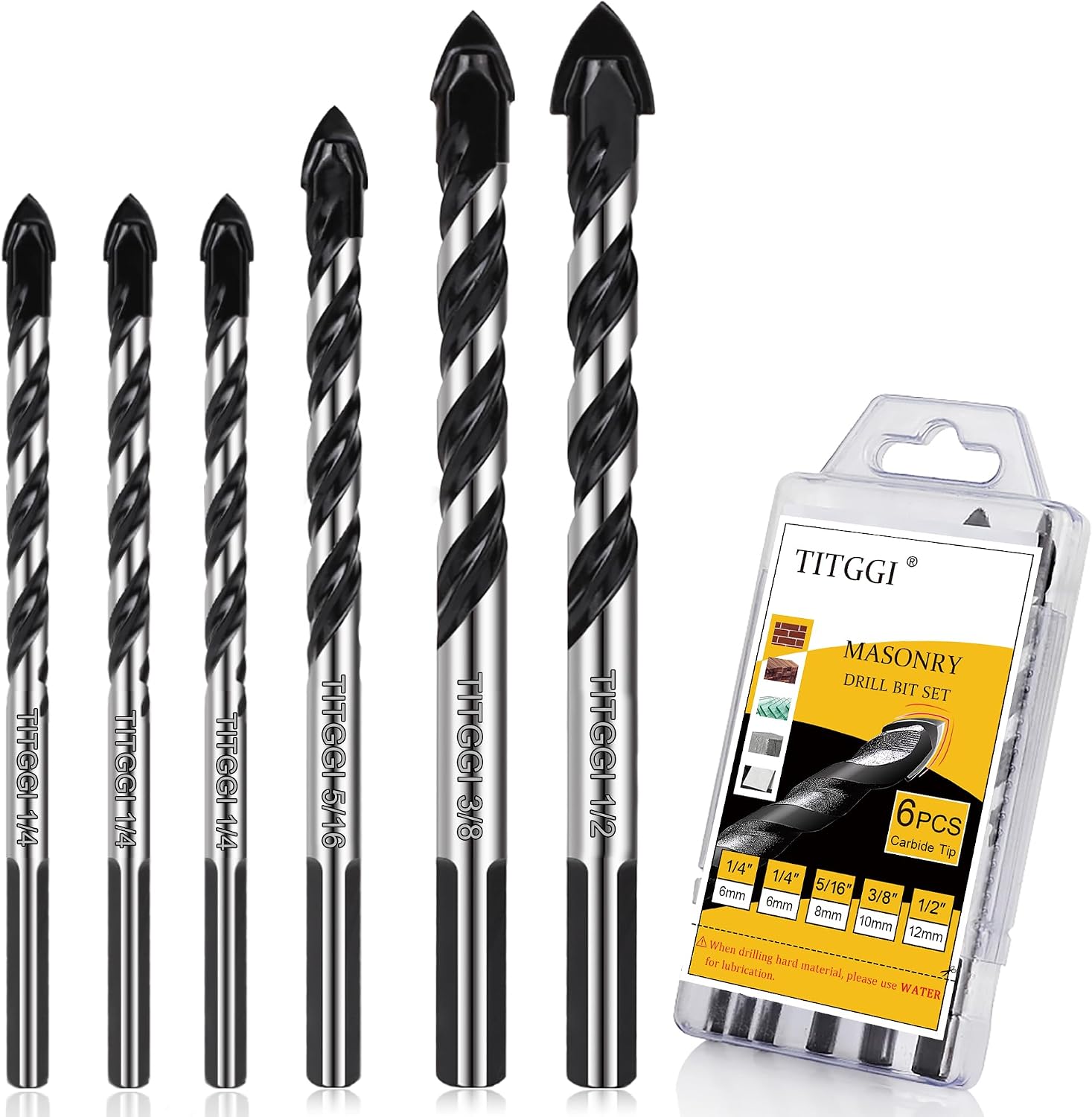 TITGGI Masonry & Concrete Drill Bit Set (B0C89SQG7M)