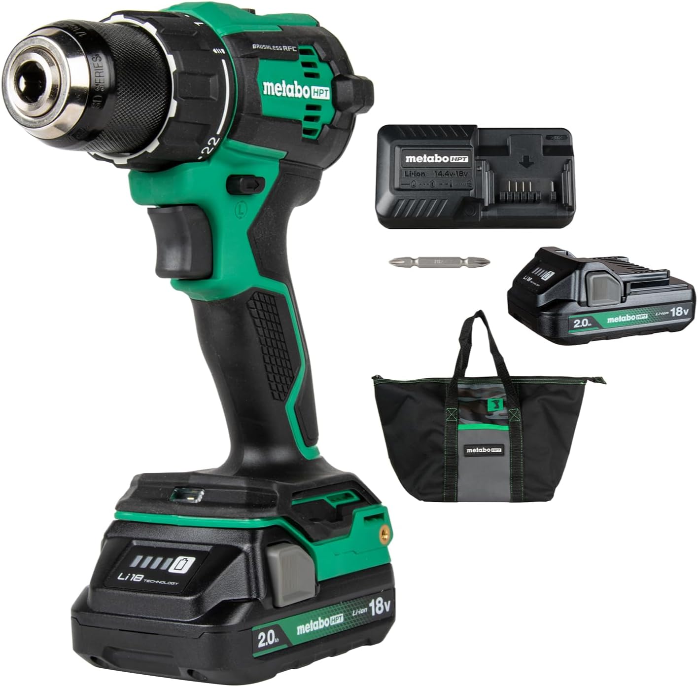 Metabo HPT 18V MultiVolt Cordless Brushless Driver Drill Kit, DS18DEX