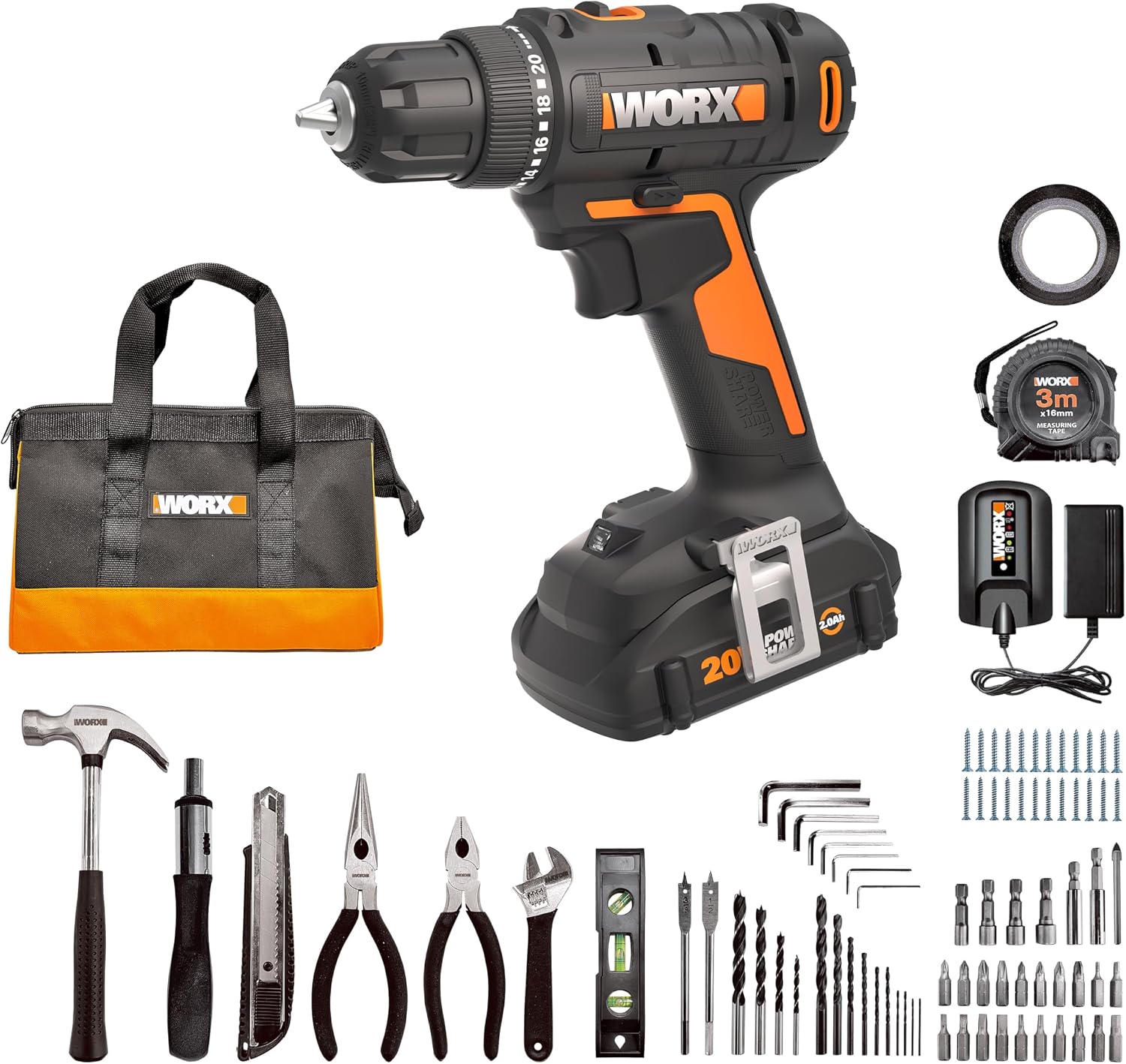WORX 20V 84-Piece Kit (B0CQD55MXF)