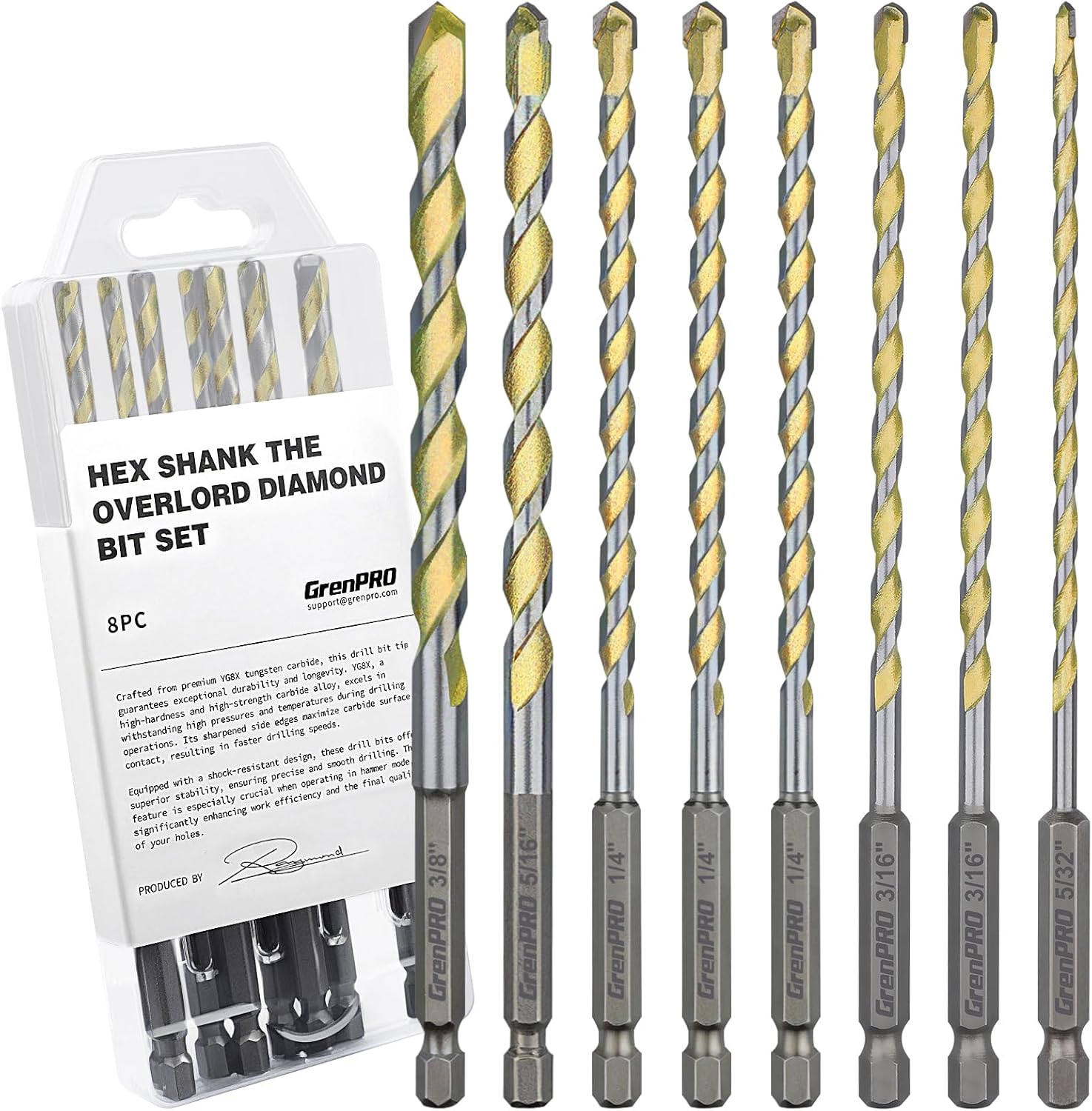 GRENPRO Concrete Drill Bit Set (B0DCFQQKJT)