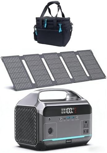 DARAN 350W Portable Power Station 288Wh with 40W Solar Panel and Carrying Bag, LiFePO4 Solar Generator Bundle